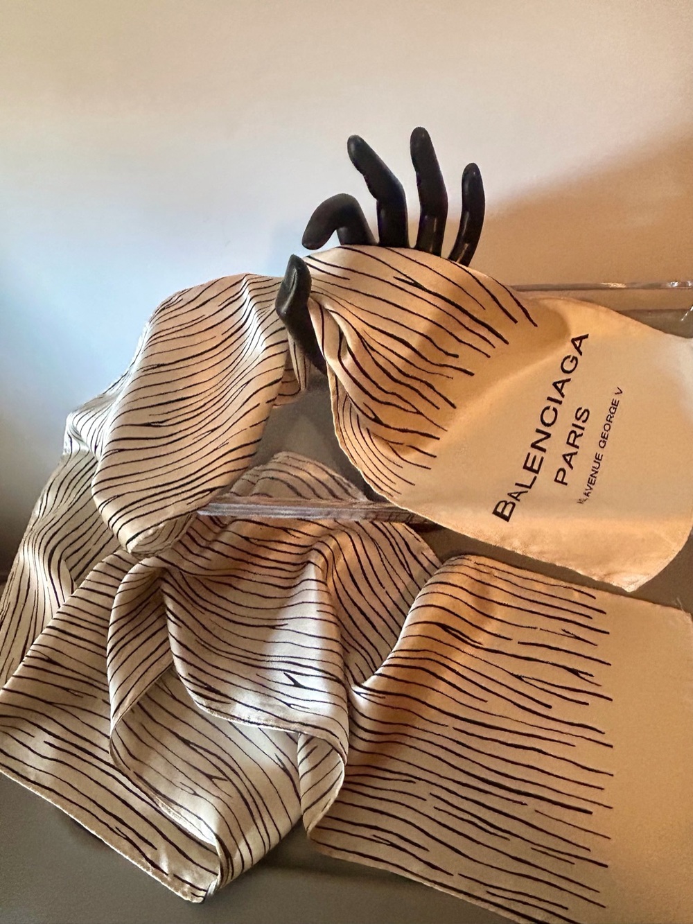 Balenciaga Paris Rare Long Silk Scarf